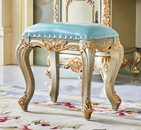 Meuble de chambre à coucher de style européen classique, coiffeuse en bois antique de luxe avec miroir