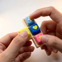 Porte-clés multi-clés anti-stress avec bouton-poussoir mécanique, capuchon de touche étoile et cœur, pendentif décoratif de bureau, cadeau
