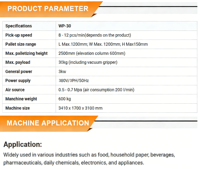 Palettiseur entièrement automatique motorisé en acier inoxydable certifié CE, haute performance pour cartons, fûts, sacs, 12 caisses/min