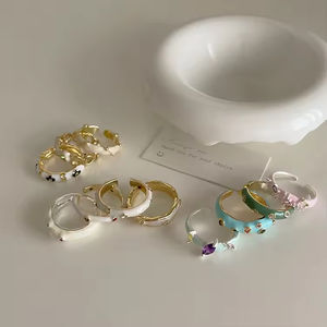 Anillo de Circonita de Colores para Mujer, Estilo INS, Combinación Pequeña y de Alta Gama, Ajustable, a la Moda, Nueva Edición 2025 - Product Image 3