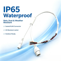 Kabel Harness Kamera CCTV 2 in 1 Grosir Tahan Air RJ45 + DC Power IP Camera 10-Core Tembaga Berlapis Timah Berisolasi PVC