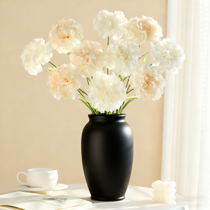 Carnation Artificial Hecha a Mano con Tacto Real, Flor Multicolor para Decoración del Día de la Madre, Ramo de Seda Artificial de Color Personalizado - Product Image 4