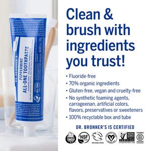 All-One <strong>Toothpaste</strong> (Peppermint 5 Oz) 70% Organic Ingredients Natural Effective Fluoride-<strong>Free</strong> <strong>SLS</strong>-<strong>Free</strong> Breath - Product Image 5