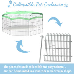 Metal tel egzersiz tavşan yavru oyun <span class=keywords><strong>Yard</strong></span> <span class=keywords><strong>Pet</strong></span> muhafaza katlanabilir açık <span class=keywords><strong>Pet</strong></span> kafesleri kedi köpek oyun parkı evcil hayvan çiti üst kapak ile - Product Image 3