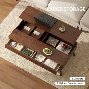 Tavolino portatile, cassetto in pino, scomparti nascosti, forma rettangolare, mobili per la casa personalizzati - Product Image 5