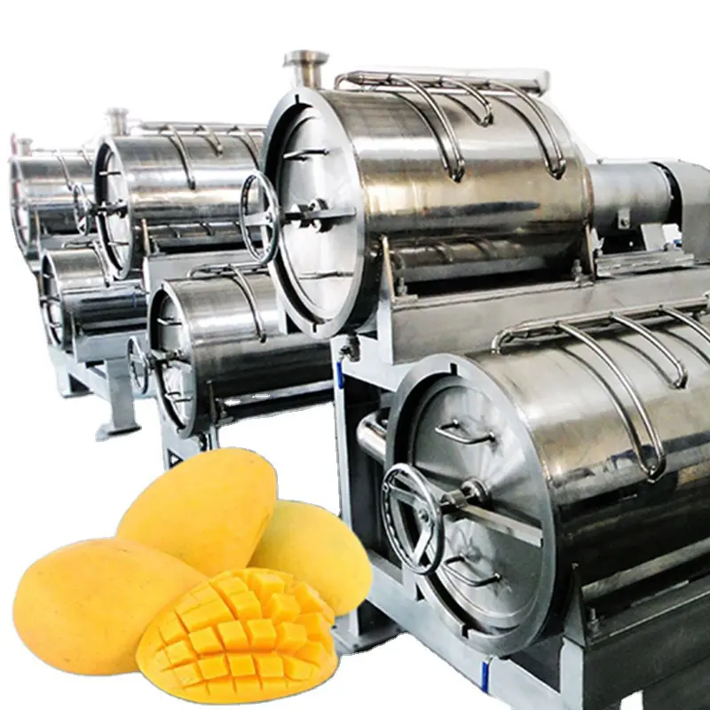 สายการผลิตมะม่วงบดสำหรับสายการผลิตแยมผลไม้อัตโนมัติเครื่องคั้นมะม่วงเชิงพาณิชย์