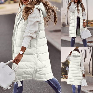 <span class=keywords><strong>Chaleco</strong></span> <span class=keywords><strong>Largo</strong></span> <span class=keywords><strong>Acolchado</strong></span> con Logotipo Personalizado para <span class=keywords><strong>Mujer</strong></span>, <span class=keywords><strong>Chaleco</strong></span> <span class=keywords><strong>Acolchado</strong></span> con Capucha y Cremallera, Chaqueta sin Mangas con Bolsillos para Otoño e Invierno - Product Image 2