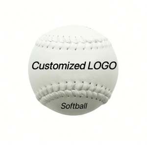 Pelota de Softbol de PVC Blanca de Alta Calidad, Duradera, con Logotipo Personalizado, Ligera, Flexible, con Núcleo de Corcho, para Entrenamiento de Lanzamiento Lento SB 120I - Product Image 1