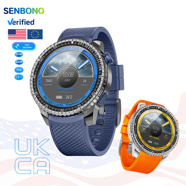 SENBONO MAX88 Smart Outdoor Watch 6-Star GPS Smartwatch | 5ATM Waterproof,GPT 470mAh Large Battery for Accurate Fitness Tracking