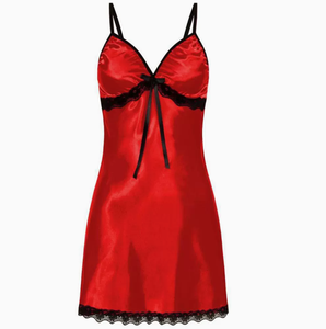 Camisón Sexy de Satén de Poliéster/Algodón con Cuello en V para Mujer, Transpirable, con Cintura Elástica, para Verano e Invierno - Product Image 4