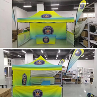 Tente de camping publicitaire pour l'extérieur et l'intérieur, en aluminium 300D, 3*3m, design personnalisé, imperméable, 10x10 pieds