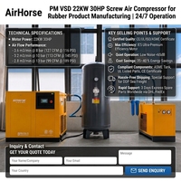 Compresseur d'air à vis à aimant permanent Airhorse 7,5 kW/15 kW VSD, faible bruit, économie d'énergie, compresseur industriel