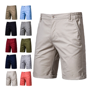 Short classique uni pour hommes pour l'été et le printemps Confortable Tenue décontractée Respirante Tissu en toile Usage quotidien - Product Image 3