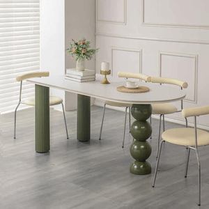 Mesa de Comedor de Cuarzo con Aspecto Cremoso, Estilo 2026, Diseño Alienígena, Mueble para el Hogar de Estilo Francés, Famoso en Internet - Product Image 3