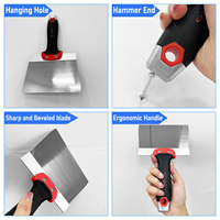 Ensemble de 14 Spatules en Acier Inoxydable avec Brosses, Grattoir, Couteau à Bande de Plâtre et Bac à Mastic, Outils de Réparation Murale
