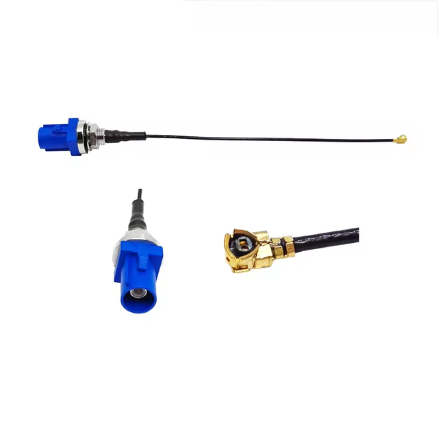 Factory Directly Fakra C Type Blue to UFL U.FL to 1.13 1.37mm Pigtail Jumper Extension Cable Assembly Automotive EVs