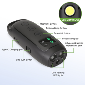 Dispositivo 3 en 1 para Entrenamiento de Perros, Disuasor de Ladridos, Repelente Ultrasónico con Linterna (<span class=keywords><strong>SOS</strong></span>) y LED 3X - Product Image 6