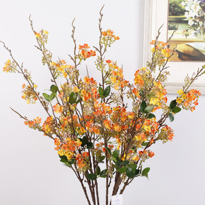 Flor Artificial de Seda con Estampado Floral Pequeño, Alta Simulación, Plástico, Decoración para Bodas y Hogar, 56g QH-55069 - Product Image 1