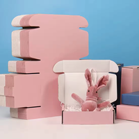 Boîtes d'Expédition Roses en Gros avec Logo Personnalisé pour Petites Entreprises, Boîtes Postales Ondulées en Carton pour Cadeaux