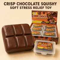 Jouets sensoriels souple anti-stress en chocolat noir effet craquelé, boîte de 12 pièces, cadeaux pour soulager le stress