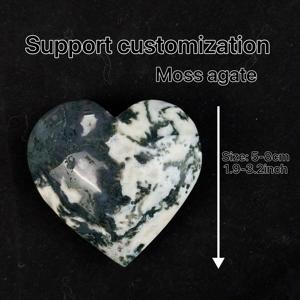 Offre Spéciale : <span class=keywords><strong>Pierre</strong></span> en Agate Mousse en Forme de Cœur, Cristal de Quartz pour la Méditation et la Guérison, Idéale comme Cadeau - Product Image 4
