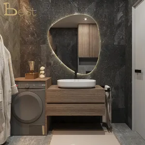 浴室智能镜柜制造商触摸屏发光沙龙壁柜Led化妆药柜
