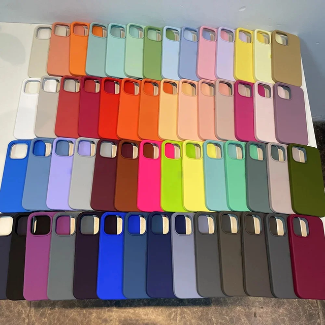 Original Liquid Silicone Phone Case for iPhone 16 Plus 16E 15 14 11 12 13 Pro Max X XS XR 7 8+ Shockproof Colorful Back Cover