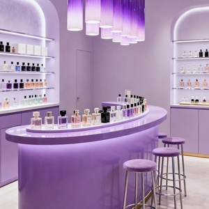 Meja pajang toko kosmetik modern dengan cermin untuk etalase toko rias - Product Image 5