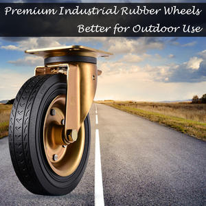 VIMA 8-Zoll-Mülleimer-Rad Schwerlast-Rad drehbare Platte massiver schwarzer Kautschuk-Rad-Abfallbehälter - Product Image 6