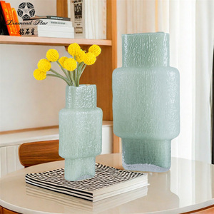 Jarrón Flore <span class=keywords><strong>de</strong></span> cristal, florero alto cuadrado alto, pieza central, boda para decoración del hogar - Product Image 2