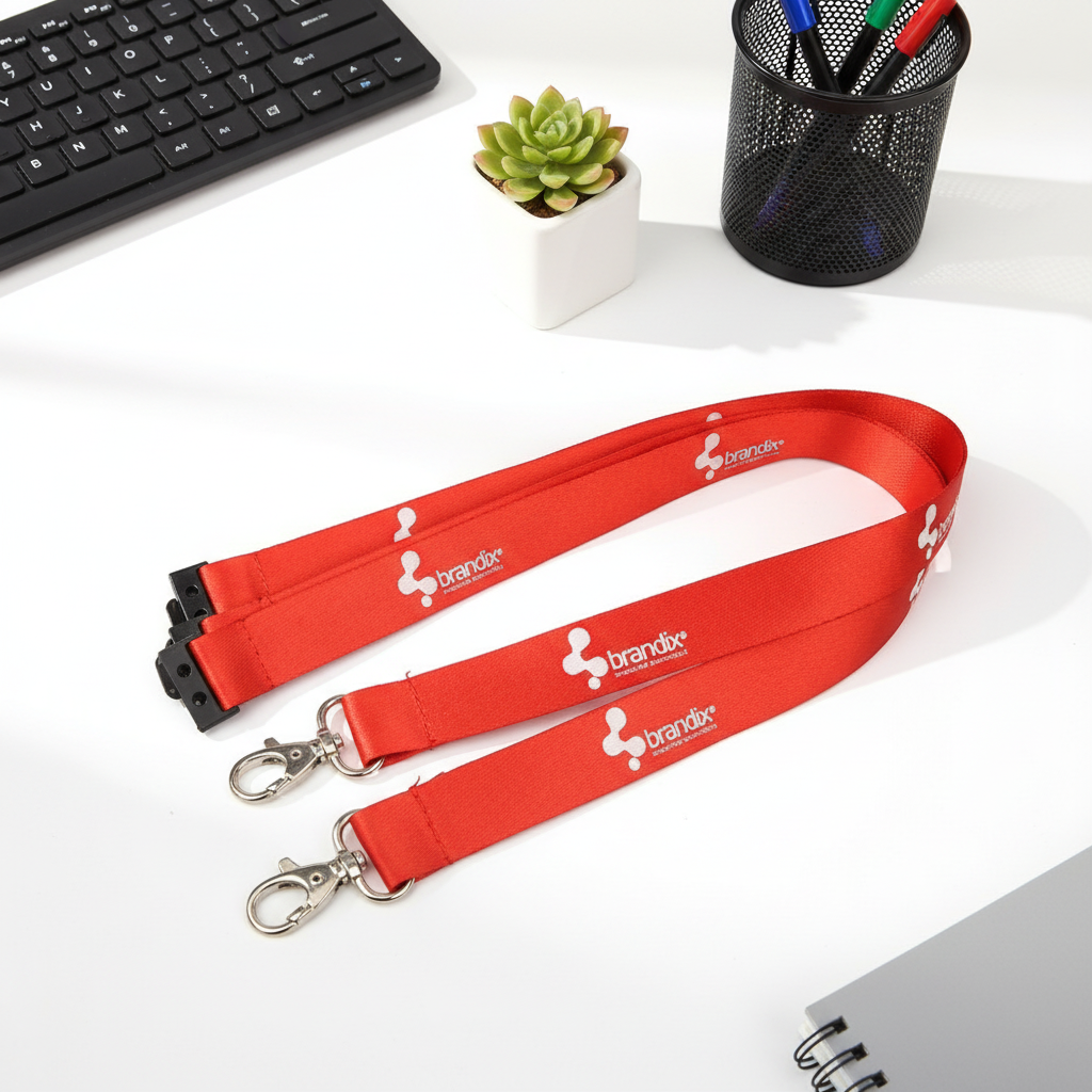 Plastic Lock Custom Screen Printing Brand Logo ID Card Holder Polyester Neck Lanyards for Workers Image 5