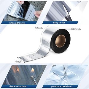 Cinta Adhesiva Impermeable <span class=keywords><strong>Frienda</strong></span> de 2 Rollos, Cinta de Reparación de Asfalto Autoadhesiva de 32' x 4' para Ventanas, Techos, Puertas, Canaletas y Uso en Exteriores - Product Image 2