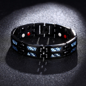 Elegante Bracciale Classico da Uomo in Acciaio Inossidabile Chirurgico, Braccialetti Biomagnetici per Coppie <span class=keywords><strong>con</strong></span> Catena e <span class=keywords><strong>Magnete</strong></span> in Agata - Product Image 2