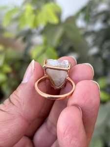 925 Sterling Silver Handmade Raw Moonstone <b>Ring</b> Sterling Silver Birthstone Jewelry Gift for Her - Product Image 3