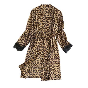 Conjunto de dos piezas de ropa de estar por casa de imitación de seda negra, estilo europeo y americano, a la moda y cómodo, al por mayor. - Product Image 4