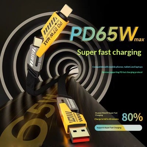 Câble de charge rapide USB Type-C 4 en 1 6A, double <span class=keywords><strong>port</strong></span> PD65W pour iPhone 15, tablette, appareil photo, Interstellar War - Product Image 2