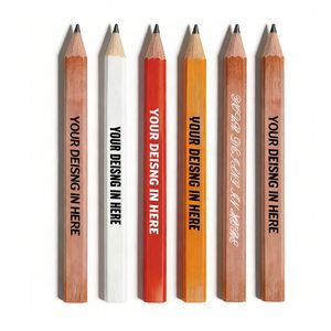 Crayons de charpentier personnalisés en gros avec logo, 7 pouces, plats, octogonaux, noirs, promotionnels, pour le travail du bois et la construction - Product Image 1