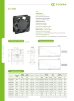 YCCFAN YAH8025B1 YAH8025B2 YAH8025S3 80x80x25 8025 Ventilador de refrigeración axial Ac Ventilador axial