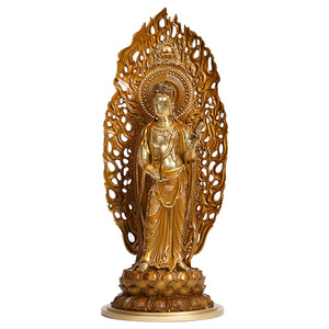 Estatua de Buda Amitabha de Latón, Figura de Cobre Hecha a Mano, Decoración para el Hogar, Escultura para Sala de Estar - Product Image 4