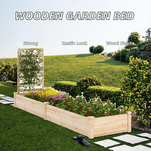 Bac à légumes surélevé en bois, carré, durable, design moderne en acier pour jardin, fleurs, plantes vertes - Product Image 2