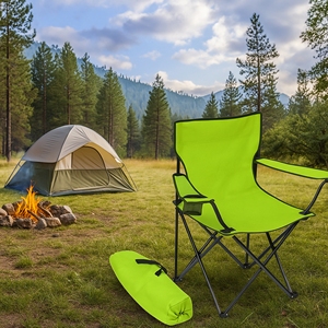 Sedia da Campeggio Pieghevole Verde Chiaro 51x51x83 in Acciaio Leggera e Richiudibile per Pesca Palestra Logo Personalizzato Officina - Product Image 2