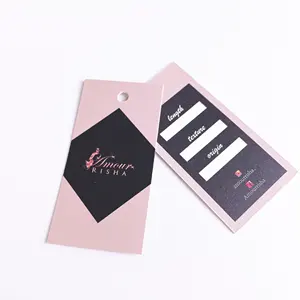 Etiquetas colgantes baratas, etiquetas de papel con logotipo personalizado, extensiones de cabello