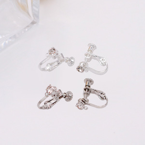 Clip-on <b>Earrings</b> Screw Back 4mm Crystal Inlay Gold Silver Plated DIY Jewelry Accessories For Everyday Wear - Product Image 4