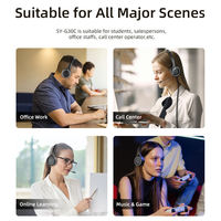 Casque sans fil antibruit avec micro casque PC stéréo avec muet et conversation 28H pour ordinateur de bureau Smartphone