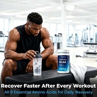 Poudre de boisson OEM BCAA aux acides aminés et électrolytes, favorise l'hydratation et la récupération post-entraînement, complément nutritionnel sportif