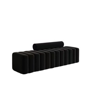 Tabouret à clavier de piano noir rembourré, peu encombrant, pour enfant, idéal pour l'entrée de la maison - Product Image 5