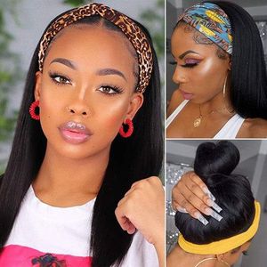Perruques en cheveux humains avec bandeau, cheveux vierges brésiliens naturels, vague profonde, vague naturelle, longueur longue, 100% cheveux humains pour femmes noires - Product Image 3