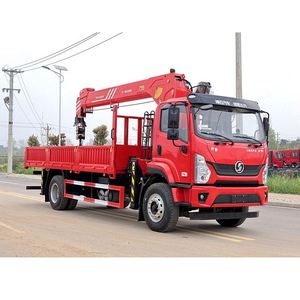 Camion de transport à plateau avec grue montée sur camion Shacman 4x2 8 tonnes avec échelle d'accès - Product Image 3