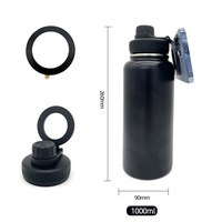25ozBPA-Free Double Paroi Magnétique En Acier Inoxydable Gym Bouteille D'eau Support De Téléphone Portable Isolé Sport En Acier Inoxydable Drinkware
