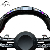 Convient pour Mercedes-Benz A/C/E/S/G/V/Classe B GLE CLS GLA SLC GL GLK AMG Dragonfly Volant de sport LED en fibre de carbone